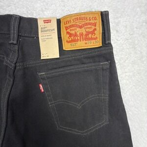 Levis 517 Bootcut‎ Jeans Mens 29x30 Black Denim NWT